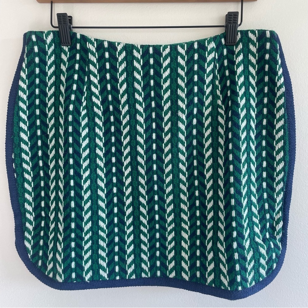 English Factory Mini Skirt Green/White/Navy Size Large